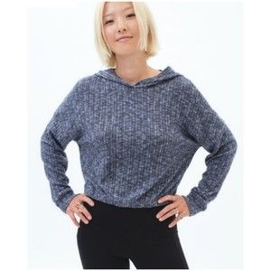 Aeropostale Soft Ribbed Hoodie‎ Cadet Navy Top